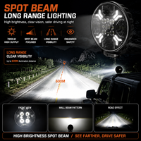 Phare LED tout-terrain OEM 8,5 pouces à faisceau spot 120W avec double couleur de positionnement et lumière stroboscopique