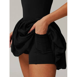 Falda acampanada de gasa rosa con dobladillo con volantes, cintura elástica y diseño en línea A para mujer, ropa casual de verano - Product Image 5