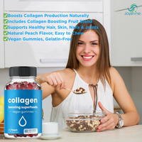 Gommes stimulant la production de collagène, pour une production naturelle de collagène, gommes à mâcher à la pectine végétalienne pour femmes et hommes, 60 gommes vitaminées à la pêche
