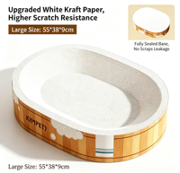 Lit-grattoir de luxe intégré pour chat, avec support en papier kraft blanc, en carton ondulé, nouveau style, tapis à gratter résistant aux rayures