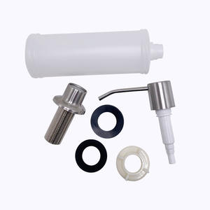 Distributeur de savon Green And Clean en acier inoxydable 304, argent brossé, bouton poussoir manuel, installation facile pour évier de cuisine - Product Image 2