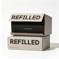 Boîtes d'expédition personnalisées en carton ondulé E-Flute recyclable pour e-commerce, emballage de vêtements avec fermeture éclair et bande déchirable