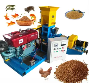 Manufacturer Floating Fish Feed Mill Pellet Extruder Machine With Diesel Engine