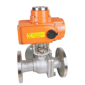 Vanne à boisseau sphérique trois voies à température normale avec actionneur automatisé pour l'eau, OEM disponible, raccordement à bride DN80, TOP-140, acier forgé - Product Image 2