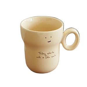 Tazze da tè carine in porcellana all'ingrosso con tazze con manico tazza da caffè con faccina sorridente 330ml - Product Image 1