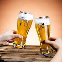 Verre à bière en gros, verre à pinte, verre à pilsner, verre à bière artisanale, verre à boisson motif chien de dessin animé pour jus, boissons et bar