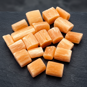 ขายส่งคริสตัลเซเลไนต์สีส้มธรรมชาติแบบหยาบ ไม่ขัดเงา กันน้ำ ขนาด 1-3 นิ้ว เสริมฮวงจุ้ย บำบัดรักษา - Product Image 3