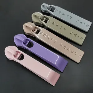 Custom Shaped High End Bags Zipper Pulls Metal Zipper Ends Head Zip Sliders Puller Engrave Logo For Garment