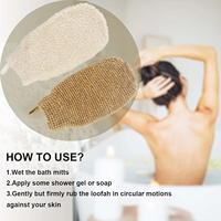 Gant de Douche Écologique et Réutilisable en Fibres de Jute, Ramie et Sisal, Gant de Bain Exfoliant Naturel et Sac Moussant pour Savon