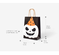 Sac fourre-tout à motif fantôme de dessin animé, thème Halloween, réutilisable, pour bonbons et cadeaux, sac en papier kraft blanc vide, vente en gros