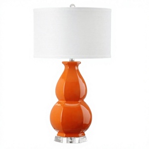 Lámpara de Mesa Naranja de 30 Pulgadas de Alto, Cerámica, para el Mercado de EE. UU., Reino Unido y Medio Oriente - Product Image 1