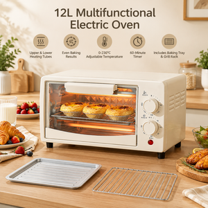 <span class=keywords><strong>Four</strong></span> à convection 12L 600W, commande mécanique, boîtier métallique, mini <span class=keywords><strong>four</strong></span> électrique pour la maison, l'hôtel, le commerce et l'extérieur - Product Image 3