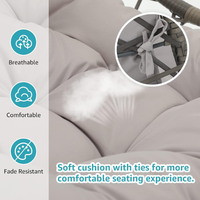 Chaise balançoire suspendue en forme d'oeuf pour l'intérieur et l'extérieur avec support pour patio, chambre, balcon, porche, jardin, villa