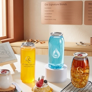 Latas <span class=keywords><strong>de</strong></span> Bebidas Selladas con PET, Tapa con Tirador, Vasos para Té <span class=keywords><strong>de</strong></span> Burbujas, Agua Carbonatada, Botellas <span class=keywords><strong>de</strong></span> Bebidas Transparentes Desechables, Modelo 202 - Product Image 1