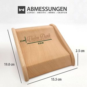 Wooden <b>Storage</b> <b>Tray</b> Beech 19x15.5x2.5cm Laser Engraved For Desk Sundries - Product Image 3