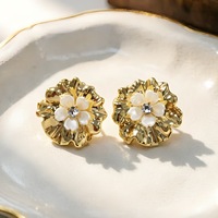 Anting Bunga Warna Emas/Perak Mewah Retro Eropa dan Amerika untuk Wanita, Anting Berlebihan Modis Terbaru Grosir