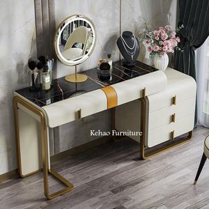 Coiffeuse de luxe en acier inoxydable, style moderne, avec meuble et <span class=keywords><strong>miroir</strong></span>, table de toilette, meuble de chambre à coucher - Product Image 5