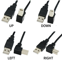 Cable de Impresora USB 2.0 Personalizado, Macho a Tipo B, Ángulo Recto de 90 Grados, con Cubierta de PVC y Fibra Óptica para Impresoras y Escáneres