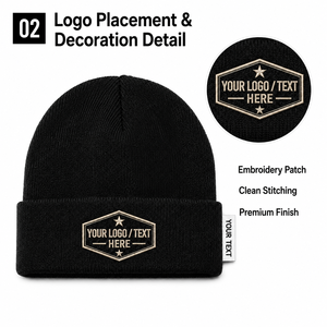Bonnet Tricoté Unisexe en Acrylique de Haute Qualité, Personnalisable, Simple, avec Logo, pour Usage Quotidien et <span class=keywords><strong>Ski</strong></span>, pour Adultes, Vendu en Gros - Product Image 2