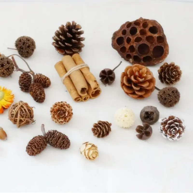 50pcs Natural Dried flowers Pine cone Acorn Artificial Flower For Home Christmas DIY Garland Wreath Decoration Supplies