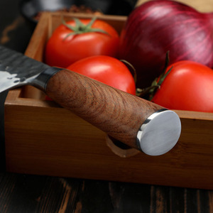 Coltello da Cucina Santoku Ultra Affilato con Manico in Legno, 7 Pollici, Stile <span class=keywords><strong>Giapponese</strong></span>, Forgiato, con Manico in Legno di <span class=keywords><strong>Rosa</strong></span> - Product Image 5