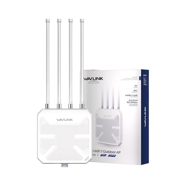 WAVLINK WN573HBE2 BE5100 Outdoor WiFi Extender WiFi 7 Dual Band 5100Mbps WiFi Repeater 1KM Range