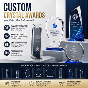 Trofeo in Cristallo a Forma di Foglia con Logo Personalizzato, Premio di Riconoscimento e Onorificenza, Targa in Cristallo - Product Image 5