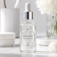 Étiquettes autocollantes transparentes en PET imperméables pour cosmétiques, étiquettes personnalisées avec logo en feuille d'argent pour flacon compte-gouttes de sérum