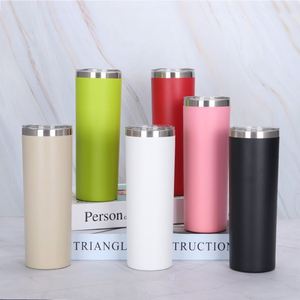 Gobelet isotherme droit et fin de 20 oz en acier inoxydable à double paroi, avec couvercle et paille, personnalisable avec logo, à paillettes, pour sublimation - Product Image 3
