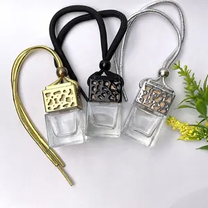 High quality Essential Oil Fragrance Pendant Bottle Vials With Wooden Cap String Hanging Car Perfume Diffuser