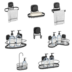 WIREKING Power <strong>Suction</strong> No Drilling Wall Mounted Bathroom Organizer <strong>Shower</strong> Caddies Corner Rack Soap <strong>Holder</strong> - Product Image 4