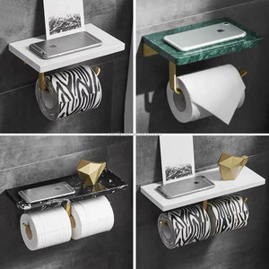 Soporte de papel tisú para inodoro empotrado, accesorios de baño de acero inoxidable, Rollo Jumbo de latón satinado, soporte de papel higiénico con auto - Product Image 2