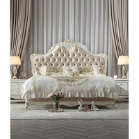 Lit double de luxe en tissu à la française Versailles Mobilier européen en bois massif avec rangement Lit doux de style traditionnel