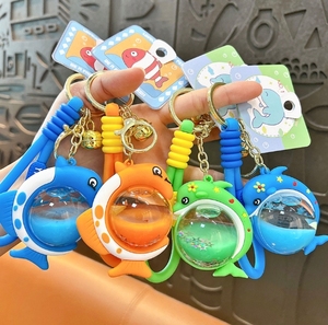 <span class=keywords><strong>Porte</strong></span>-clés créatif en forme de baleine, représentant un nouvel animal marin. Jolie Poké Ball. Pendentif en sable liquide. Accessoire de sac. - Product Image 3