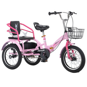 Triciclo Plegable Unisex de Doble Asiento para Niños de 3 a 10 Años, Cuerpo de Acero al Carbono, Ruedas de 14, 16, 18 y 20 Pulgadas Opcionales - Product Image 1