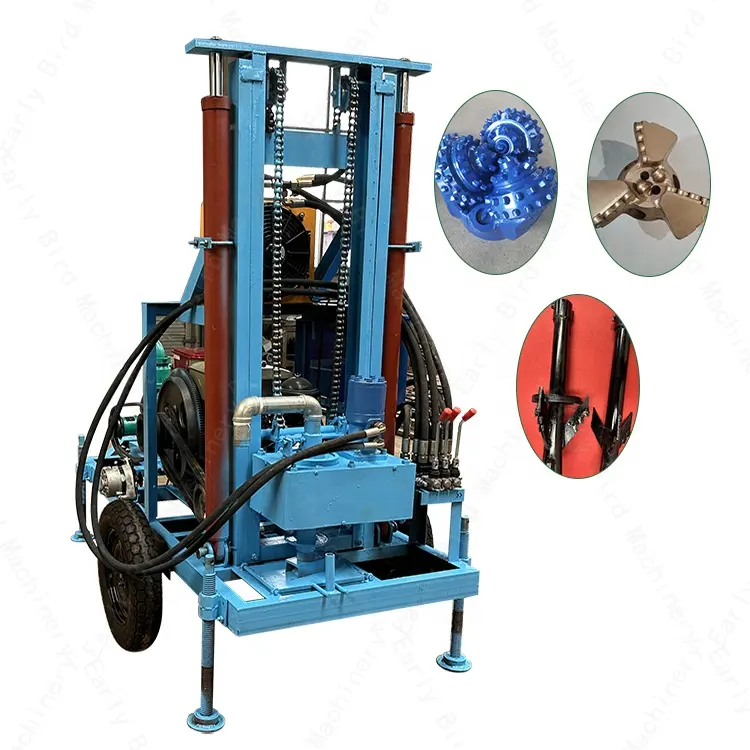 Portable Rotary Head Small Mini Hydraulic Lifting Electric Drilling Machine Water Well Drilling Rig