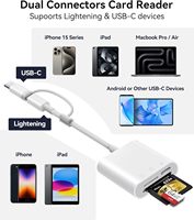 Lector de Tarjetas SD para iPhone y iPad con Ranura Dual para MicroSD/SD, Adaptador de Tarjeta de Memoria con Conector Dual Lightning y USB-C para Fotografía