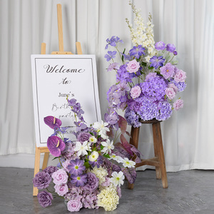 Fleur artificielle en soie violette, arrangement romantique de haut niveau pour mariage, décoration de la maison, décoration de plafond - Product Image 3