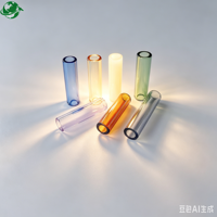 Embout filtrant en verre torsadé à la main, design 7 trous, rouge, 12*30mm 7*25mm