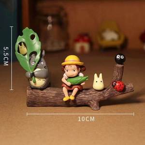 Modèle de paysage miniature, jouets d'animation <span class=keywords><strong>Studio</strong></span> Ghibli, <span class=keywords><strong>Totoro</strong></span>, petits accessoires, prunes de dessin animé, esprit de suie, artisanat décoratif - Product Image 1