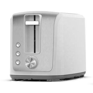 229220 ปรับ 7 การตั้งค่า 900W 2 ชิ้นเครื่องปิ้งขนมปังสั้นพลาสติกพร้อมตกแต่ง SS - Product Image 1