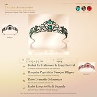 Coiffe de style diadème Duiyan Baroque en filigrane et cristal vert émeraude pour le festival d'Halloween