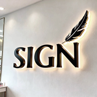 Panneau lumineux LED 3D publicitaire, panneau mural extérieur/intérieur, logo personnalisé, enseigne de magasin, étanche IP65, télécommande, bureau