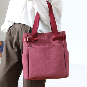 High Quality Fashion Classic Two Handles Shoulder Natural Cotton Daily Tote <b>Gift</b> <b>Bag</b> Canvas Tote <b>Bags</b> - Product Image 3