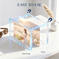 Cadre photo personnalisé en acrylique transparent double face, impression UV, format 2x6 A0, pour billets de banque, magnétique, 4x6, pour photos