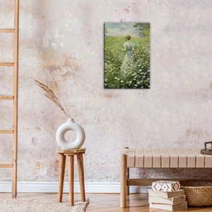 Lienzo envuelto en galería, arte de paisaje Natural, lienzo rústico para niña, de la pared Decoración Arte, imagen de flores silvestres de granja, obra de arte enmarcada - Product Image 2