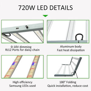 Lampe de culture LED HOT 720W <span class=keywords><strong>Samsung</strong></span> Lm281b Lm301H EVO, croissance des plantes, hydroponique, spectre complet, lampe de culture LED 720W pour plantes d'intérieur - Product Image 2