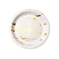 Assiettes en papier jetables de 7 et 9 pouces, style marbre, qualité alimentaire, imprimées sur mesure, pour sushi, snacks, biscuits, fêtes et mariages