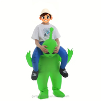 Costume gonflable LED vert Alien en polyester/plastique, alimenté par piles DC, étanche IP44, écologique, commande manuelle, pour extérieur