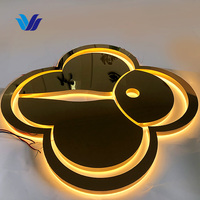 Lettres lumineuses LED 3D en acier inoxydable imperméables IP65 personnalisées Hongsen pour restaurants, bureaux, magasins, enseignes de devanture, couleur or